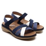 PieSanto sandaal blauw raffia 240809